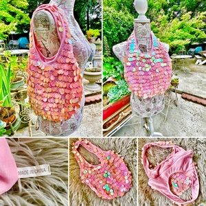 Pink Sparkle Sequin Disk Purse